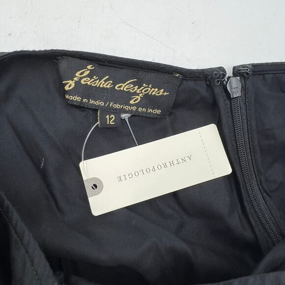 Anthropologie Karolina Black Embroidered Cut Out Dress by Geisha Designs - Picture 3 of 12